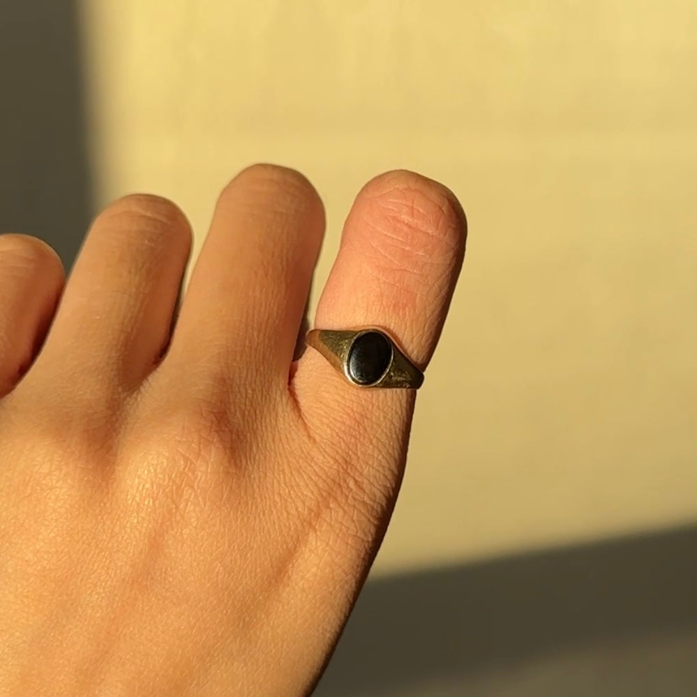 PT900 DIA ONYX BLACK BELT RING - リング