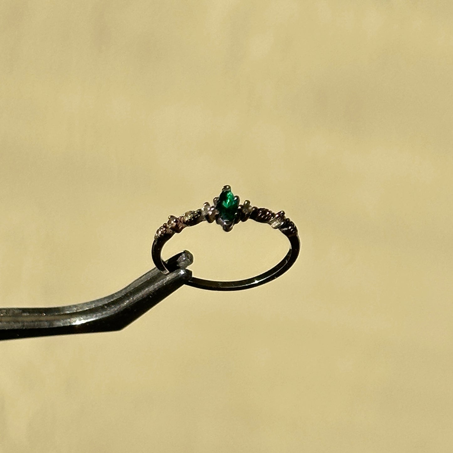 925 CZ emerald silver ring