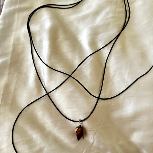 adjustable cord necklace - rosebud