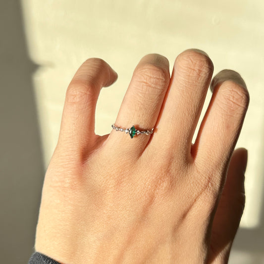 925 CZ emerald silver ring
